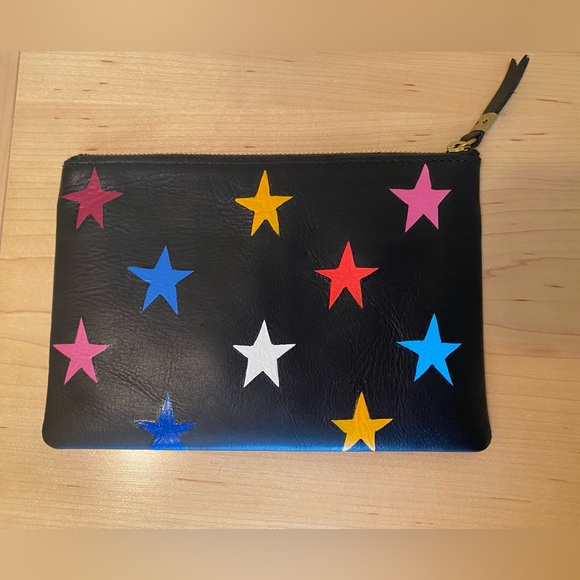 NWT hand painted Madewell pouch clutch - black - Picture 2 of 4